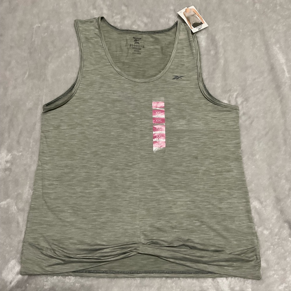 Reebok Athletic Sleeveless Tank Top Ruched Size 2XL - Picture 2 of 6